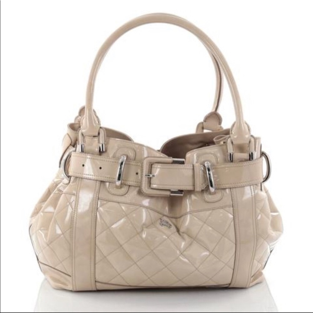 Burberry Patent Leather Beaton Bag